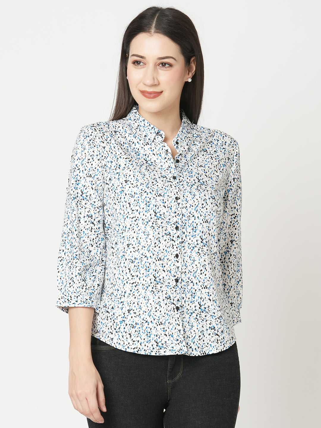 Women Galaxy Print Slim Fit Shirt