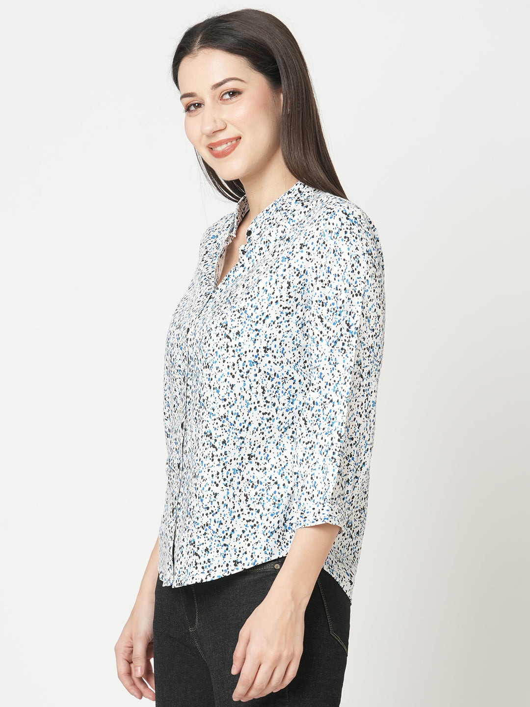 Women Galaxy Print Slim Fit Shirt