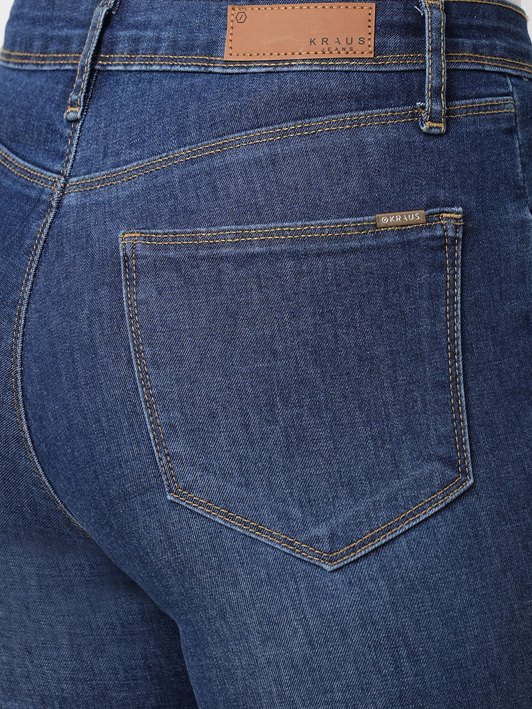 Women Blue High-Rise Flare Jeans