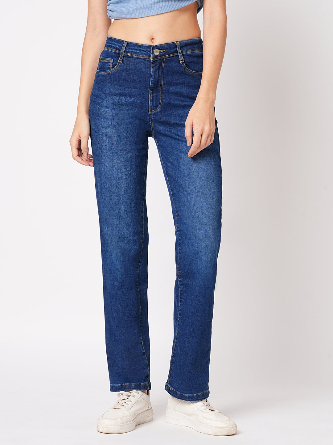 Women High-Rise Slim Straight Fit Jeans