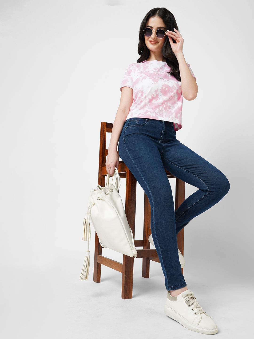 Women Dark Blue Sky High-Rise Skinny Jeans