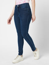 Women Dark Blue K504 Sky High Rise Skinny Fit Jeans
