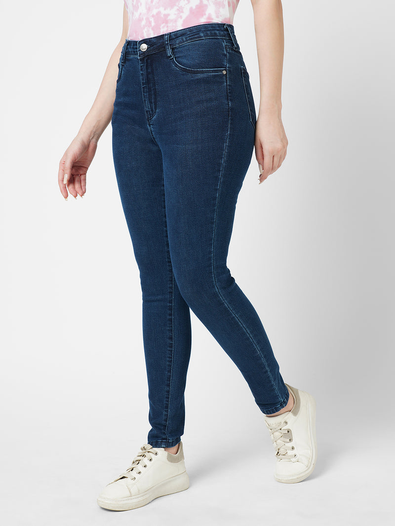 Women Dark Blue K504 Sky High Rise Skinny Fit Jeans