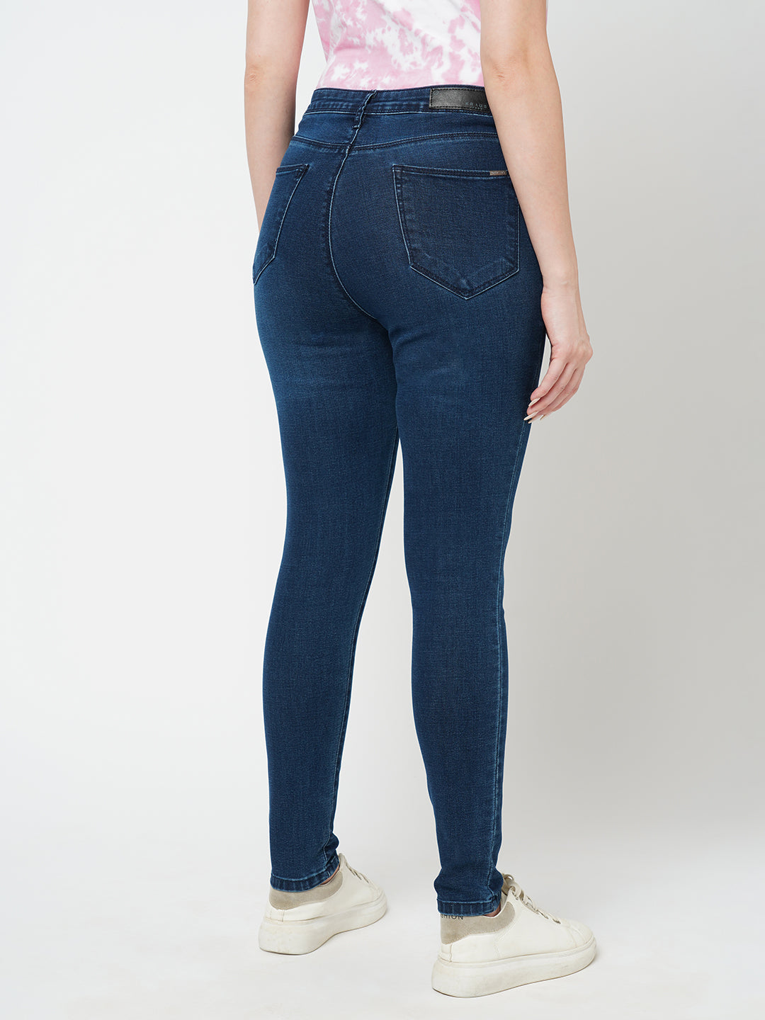 Women Dark Blue Sky High-Rise Skinny Jeans