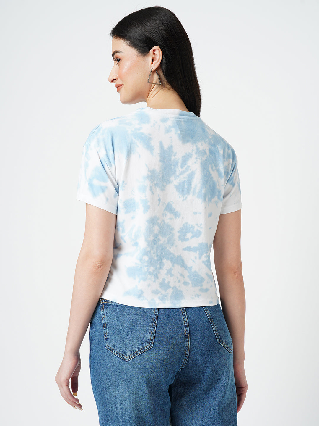 Women Sky Tie Dye Crop Tees
