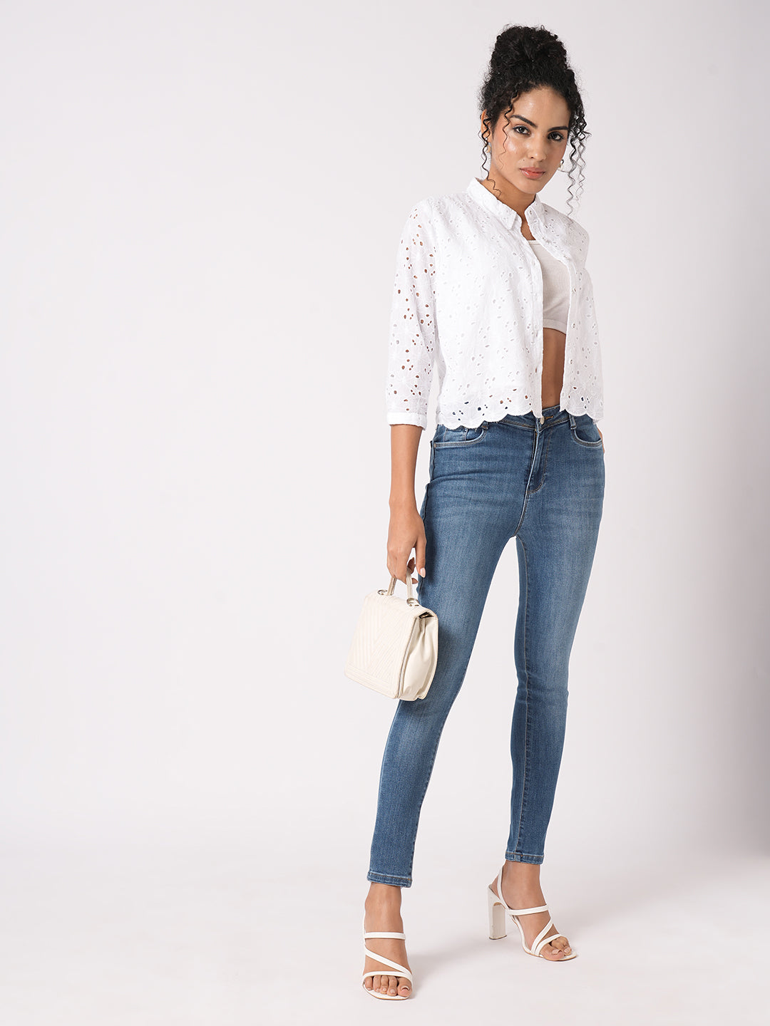 Women Blue Sky High-Rise Skinny Fit Jeans