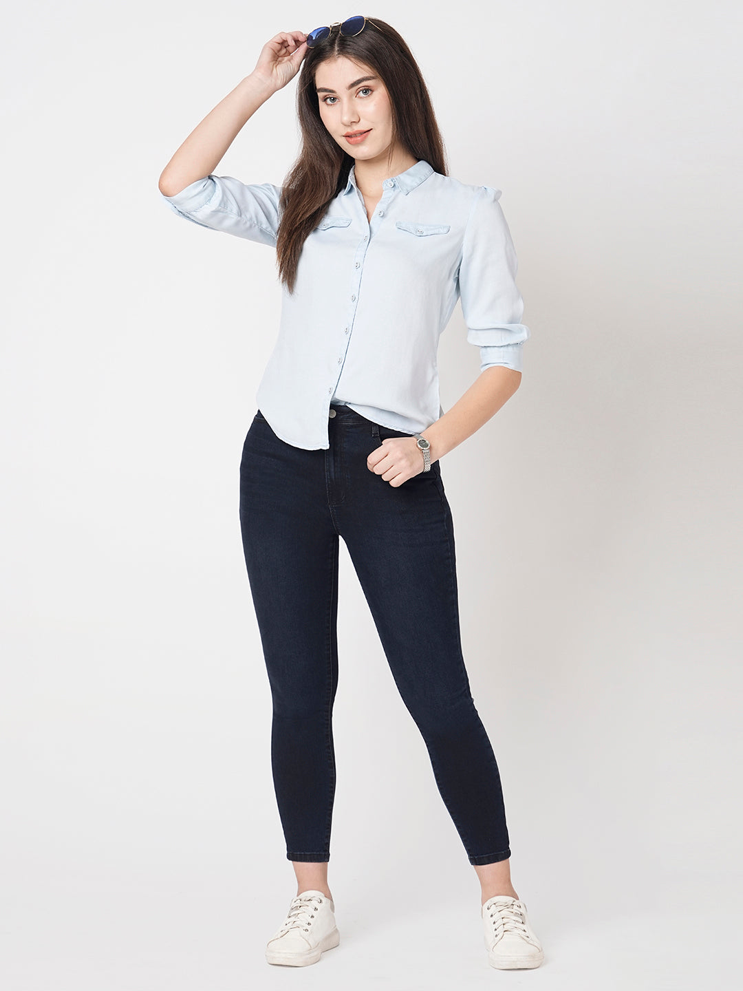 Women Blue/Black Super High-Rise Super Skinny Jeans