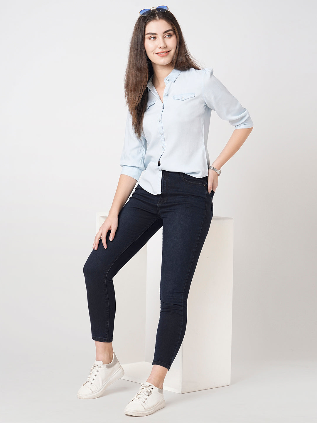 Women Blue/Black Super High-Rise Super Skinny Jeans