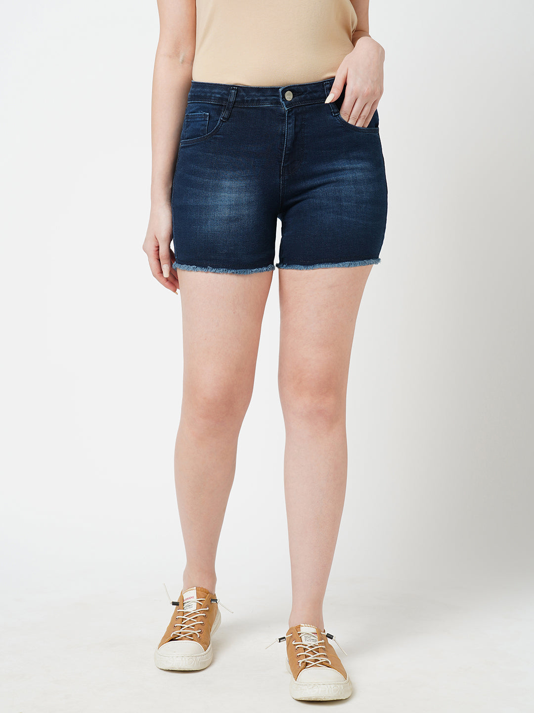 Women Blue Slim Fit Shorts