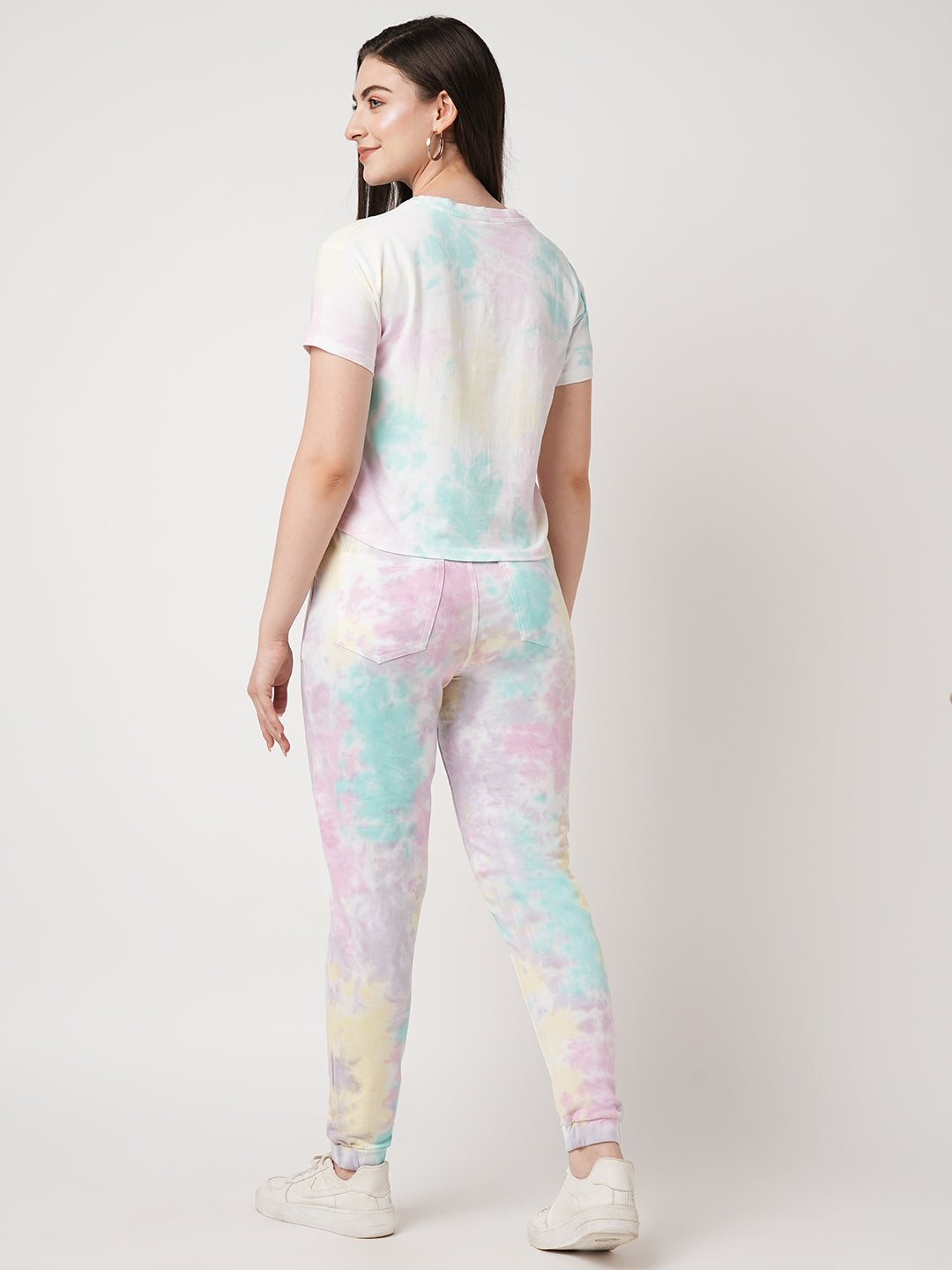Women Multi Tie Dye Crop Tees