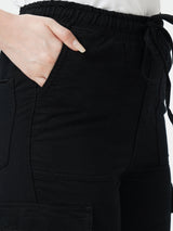 Women Black High Rise Cargo