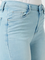 Women Light Blue K3051 Mid Rise Skinny Jeans