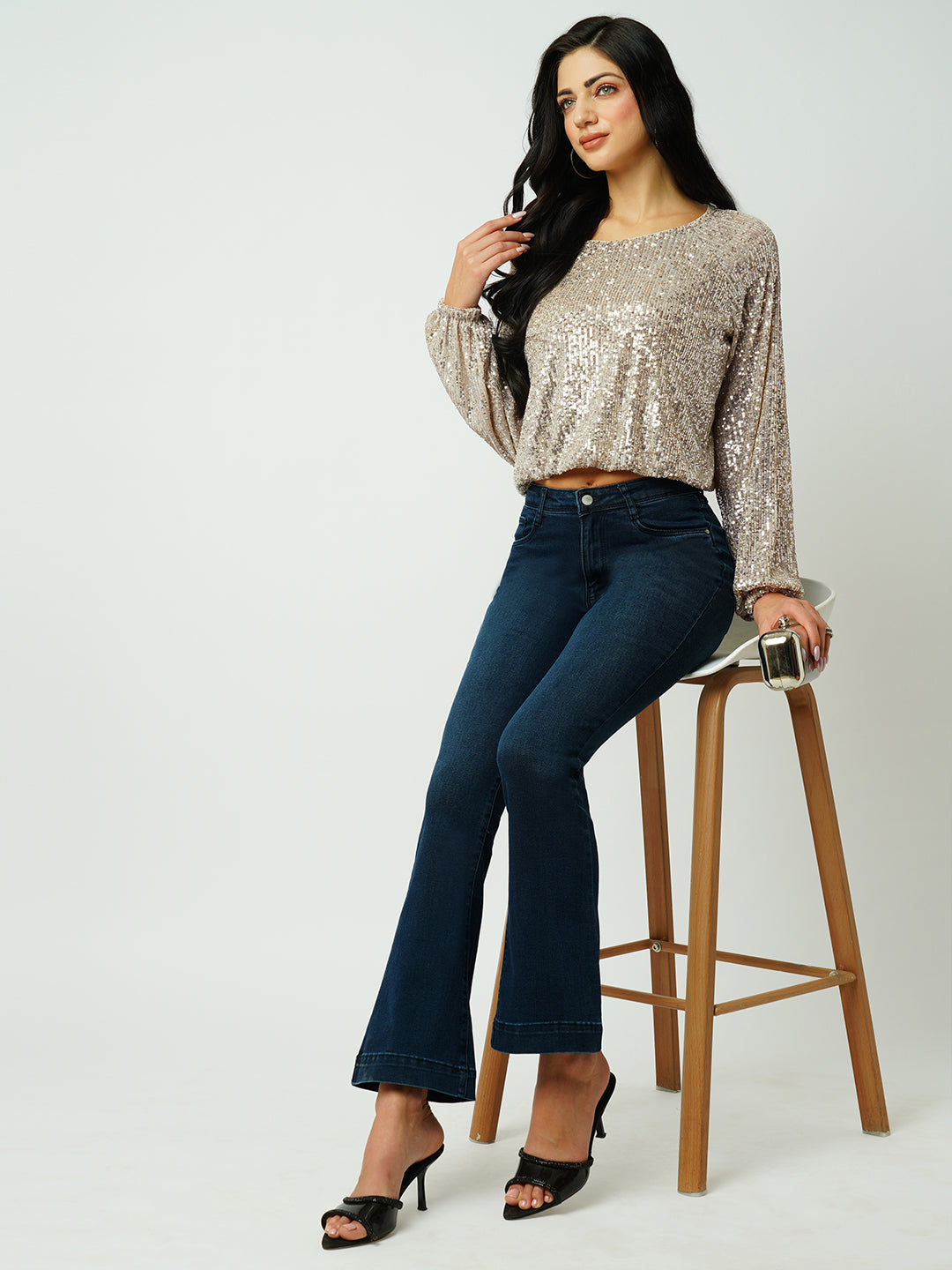 Women Beige Party Wear Top
