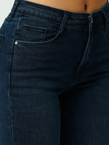 Women Dark Blue High Rise Flare Jeans