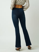 Women Dark Blue High Rise Flare Jeans