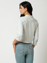Women Multi Striped Three-Quarter Sleeves Shirts