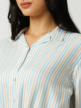 Women Multi Striped Three-Quarter Sleeves Shirts