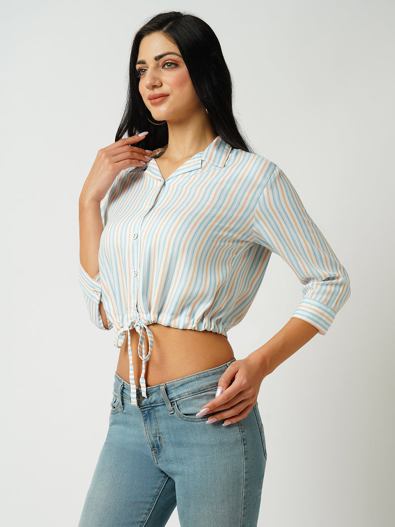 Women Multi Striped Three-Quarter Sleeves Shirts