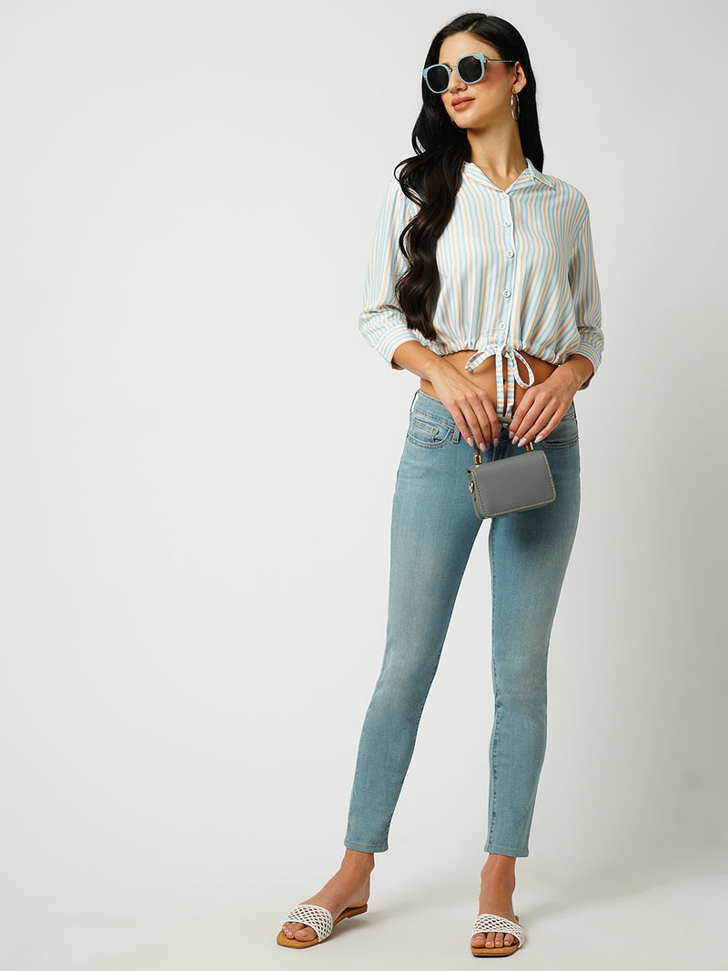 Women Multi Striped Three-Quarter Sleeves Shirts