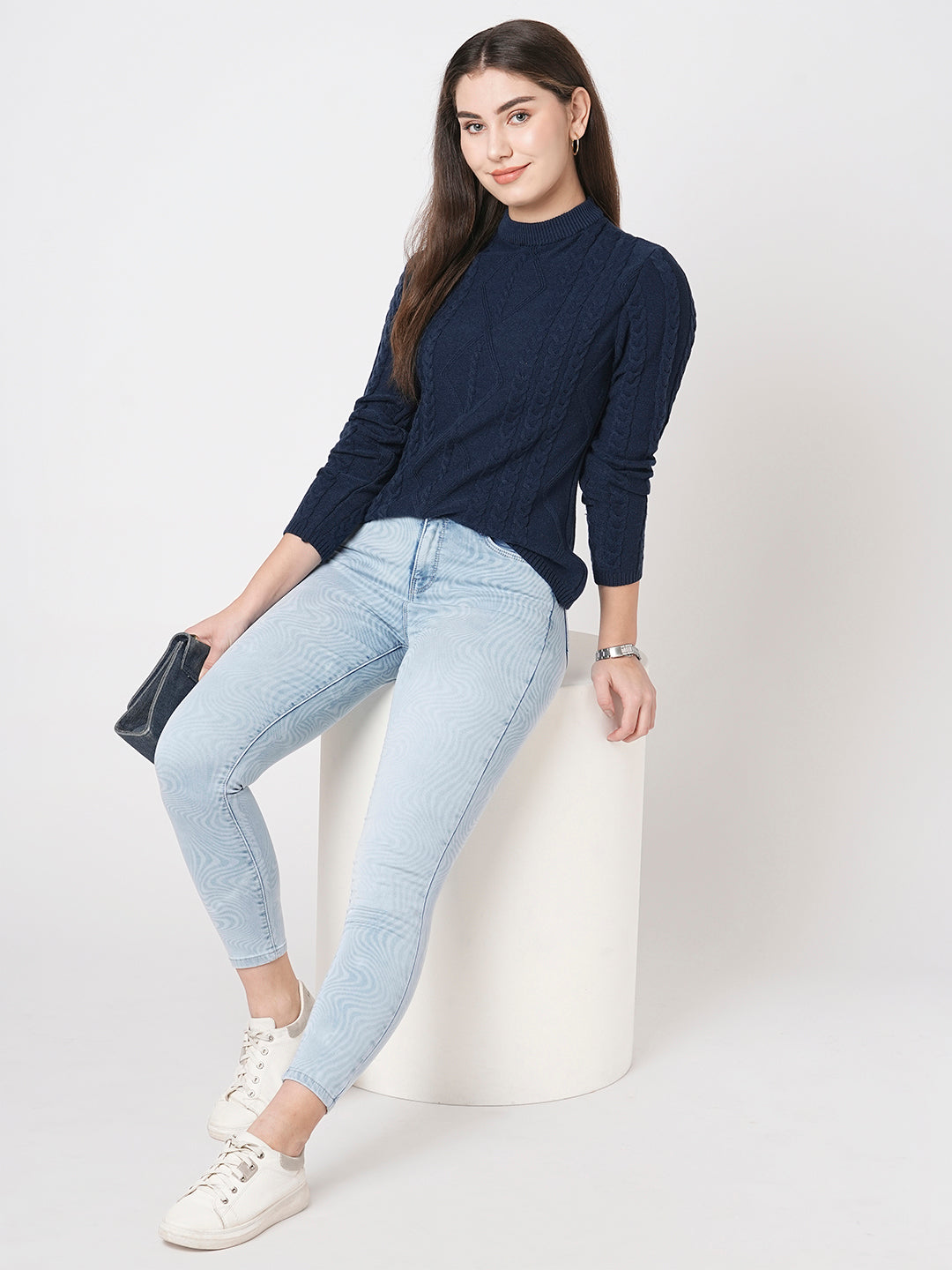 Light Blue Mid-Rise Skinny Jeans