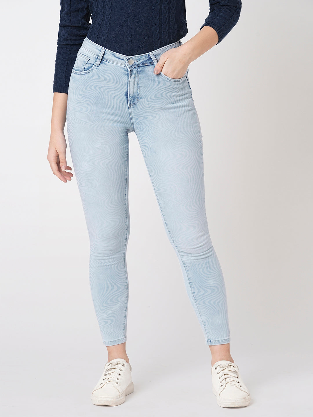 Light Blue Mid-Rise Skinny Jeans