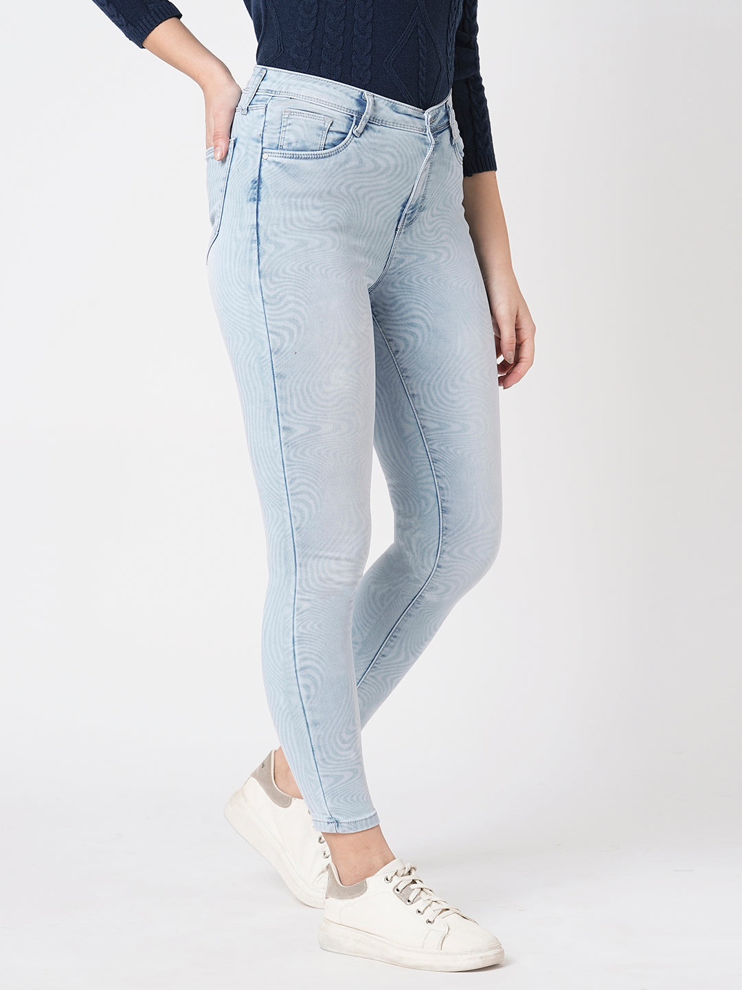 Light Blue Mid-Rise Skinny Jeans