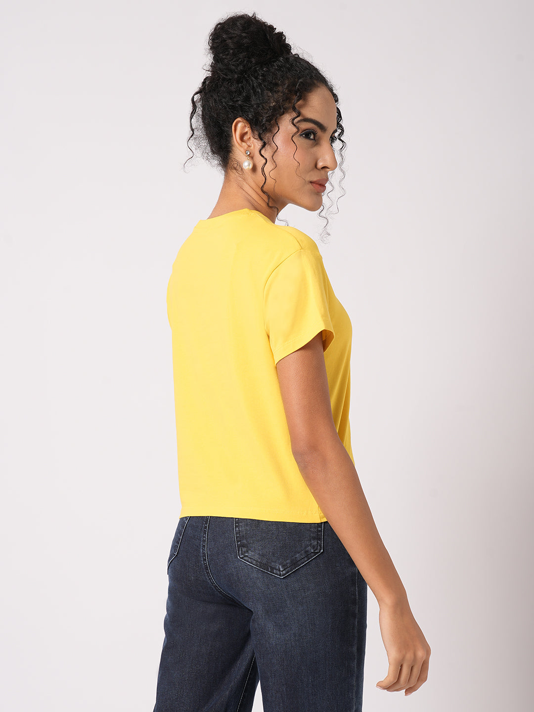 Women Slim Fit  Golden Sunset Crop  Graphic Tees