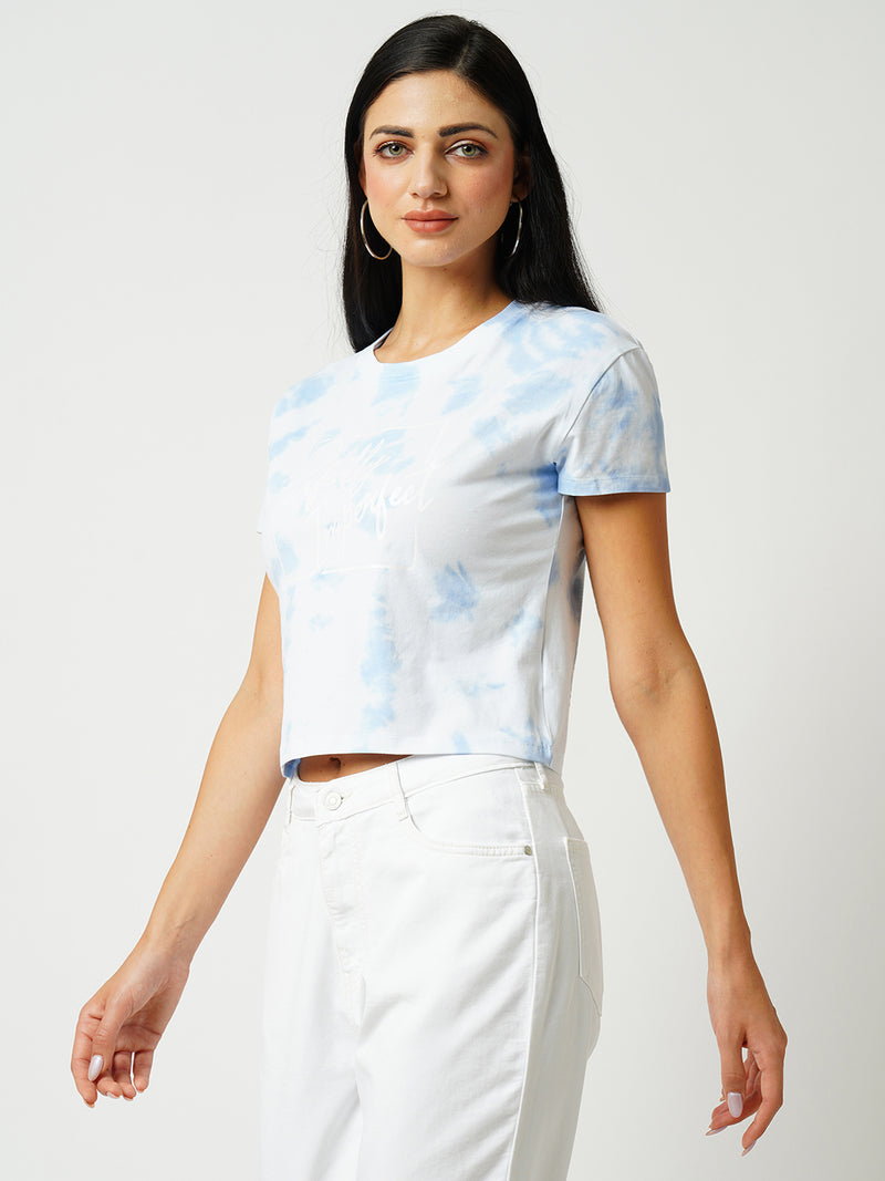 Women Sky Tie Dyed Tie & Dye Short Sleeves T-Shirts