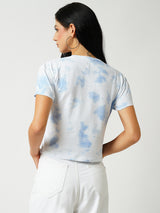 Women Sky Tie Dyed Tie & Dye Short Sleeves T-Shirts