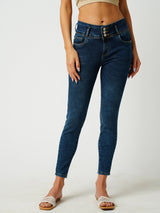 Women Blue Super High Rise Super Skinny Jeans