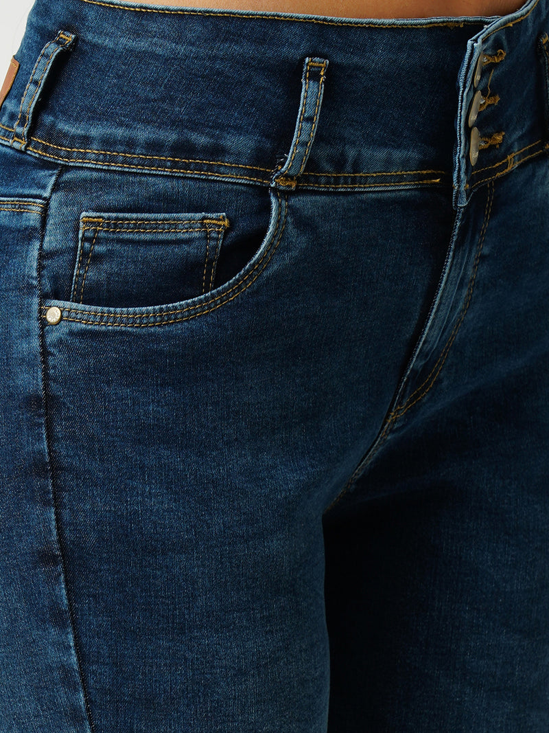 Women Blue Super High Rise Super Skinny Jeans