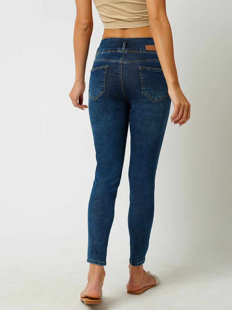 Women Blue Super High Rise Super Skinny Jeans
