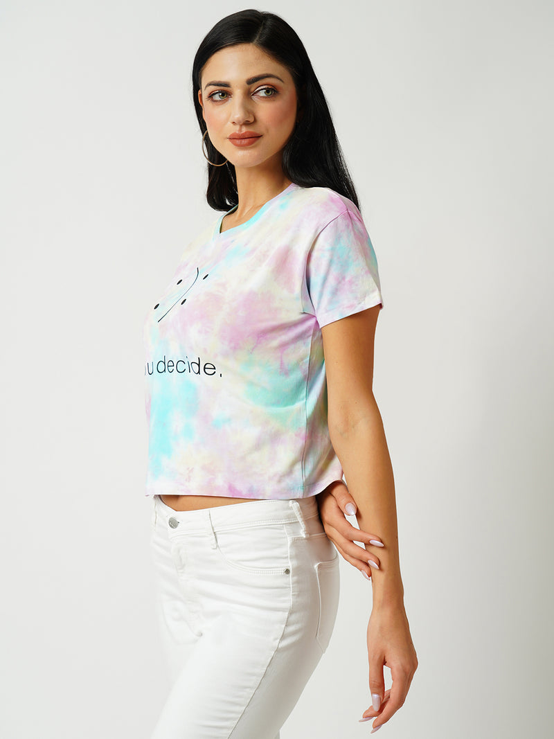 Women Multi Tie Dyed Tie & Dye Short Sleeves T-Shirts