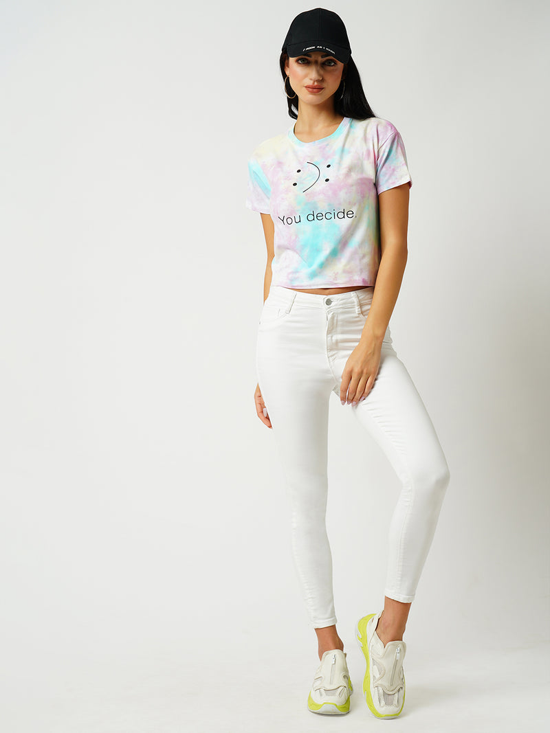 Women Multi Tie Dyed Tie & Dye Short Sleeves T-Shirts