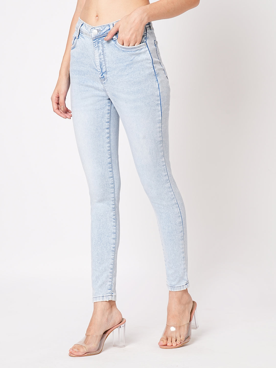 Women Sky High-Rise Skinny Fit Jeans