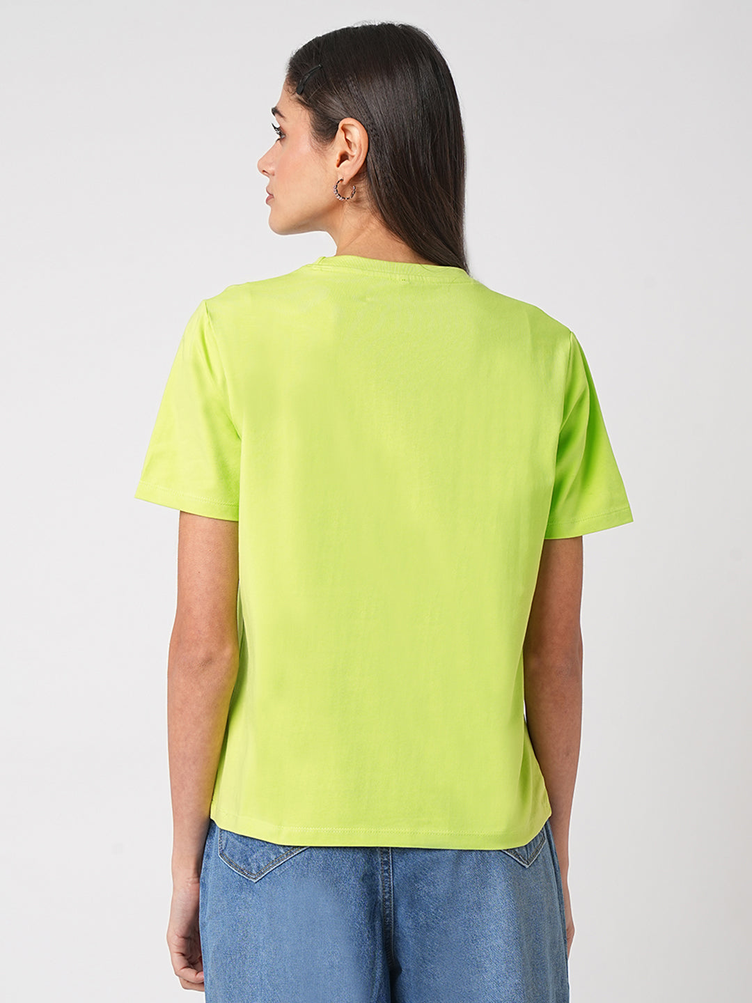 Women Lime Graphic Tees