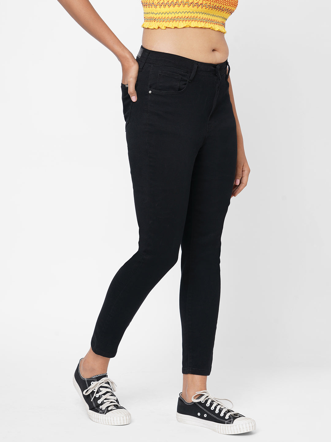 Women Black Super High-Rise Super Skinny Jeans