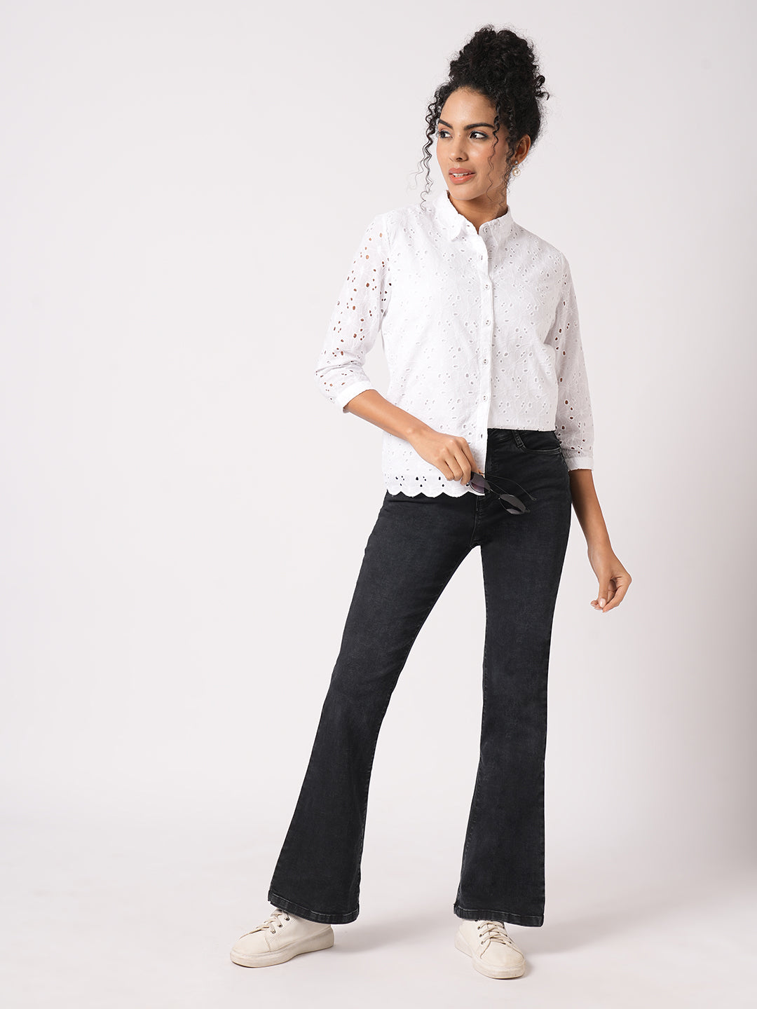 Women Black High-Rise Flare Jeans