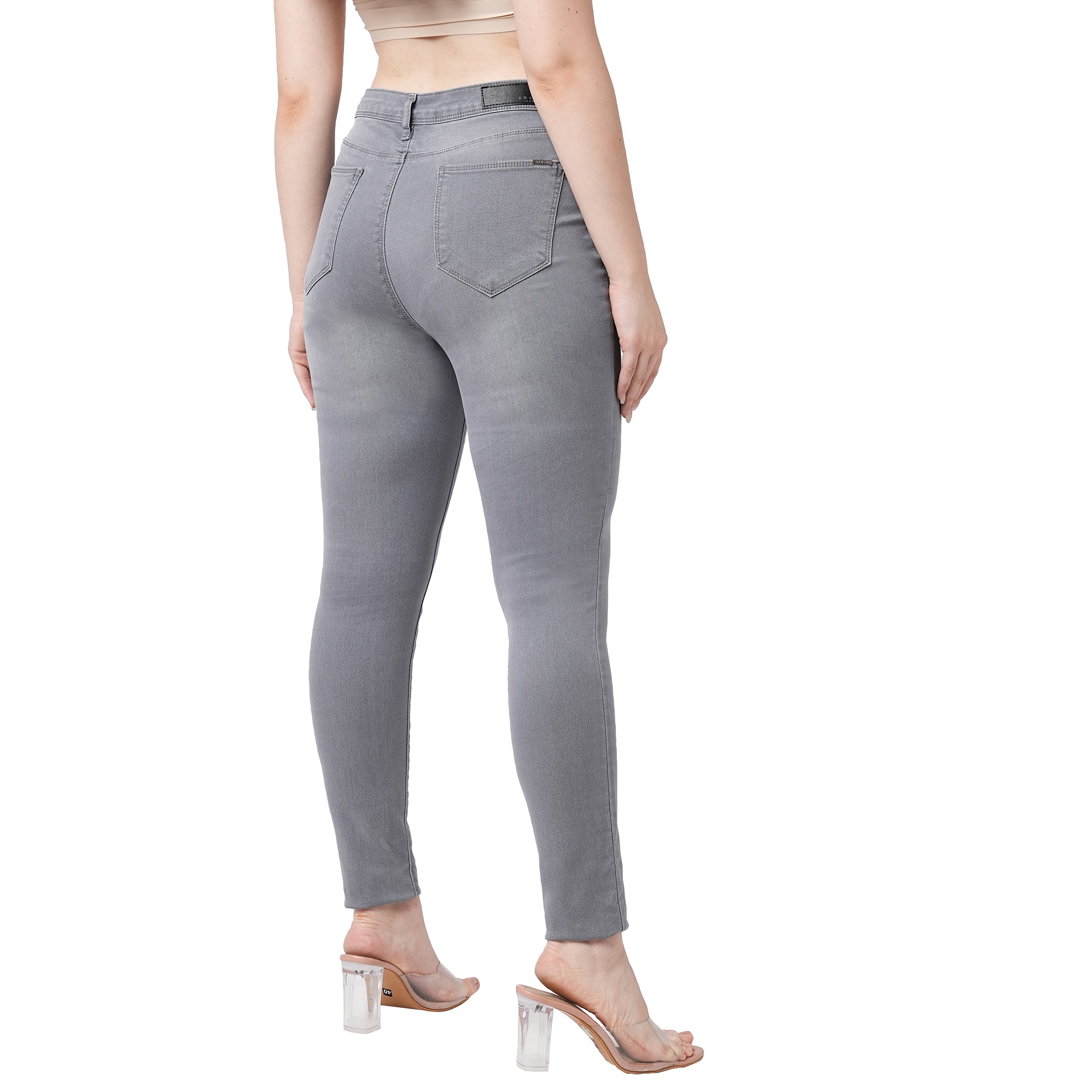 Women Grey Sky High-Rise Skinny Fit Jeans