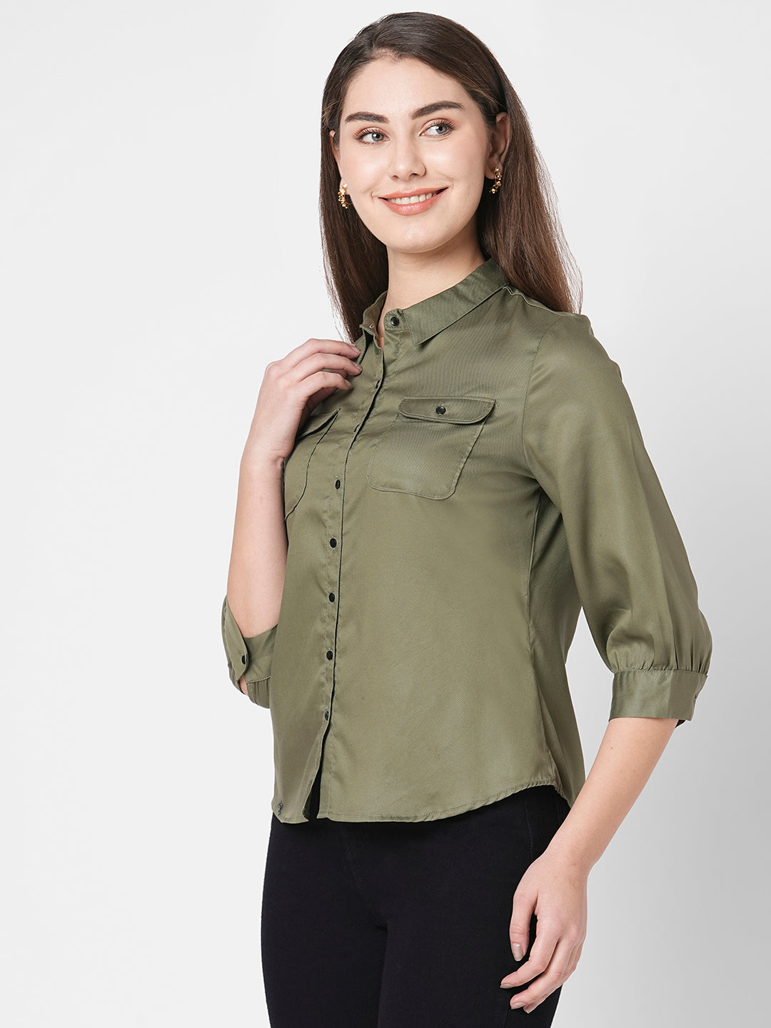 Women Olive Shirt