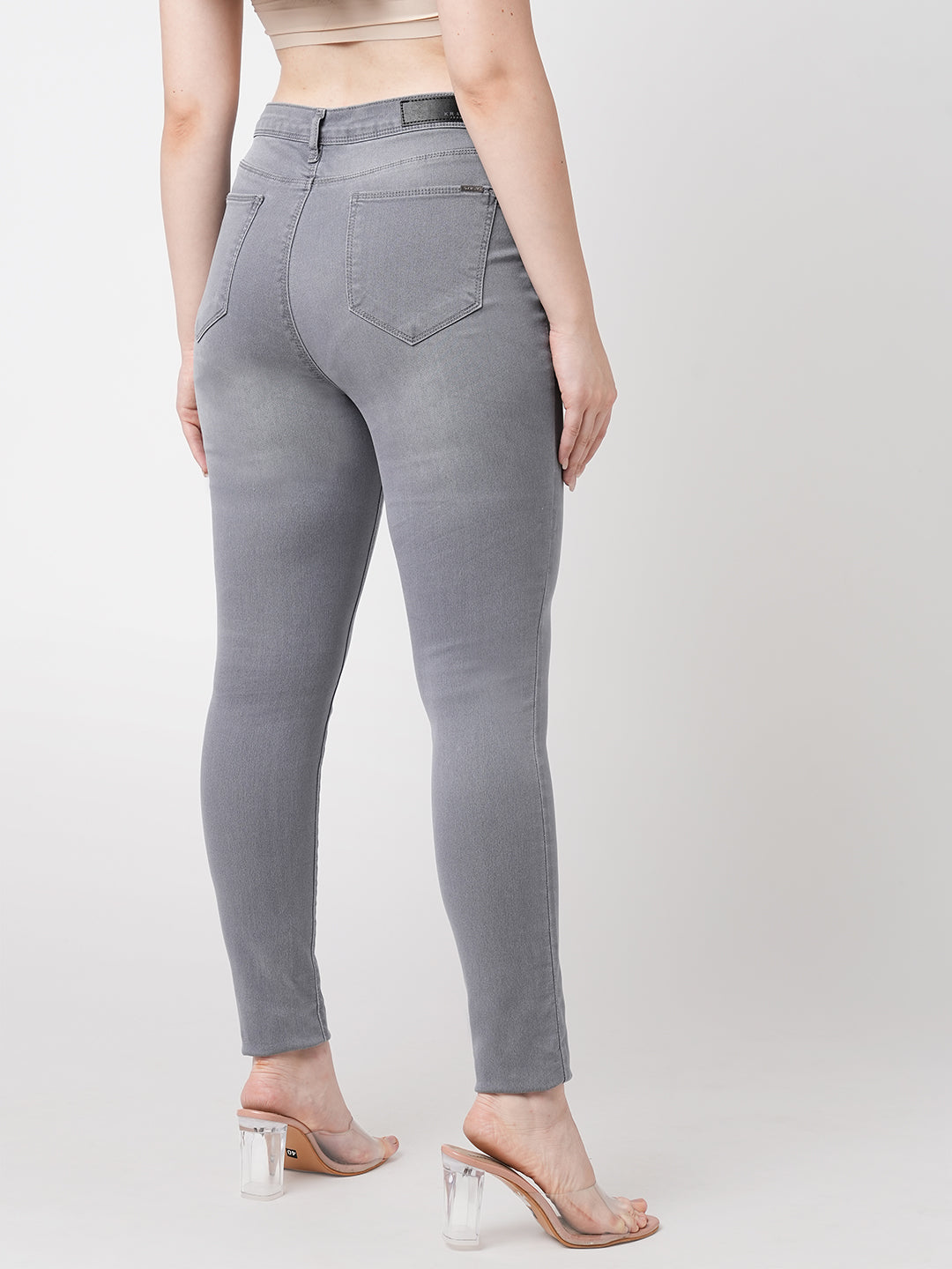Women Grey Sky High Skinny Jeans