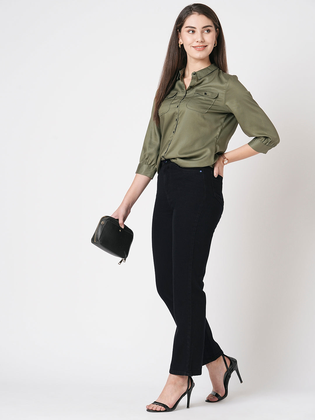 Women Black Relax Straight Jeans