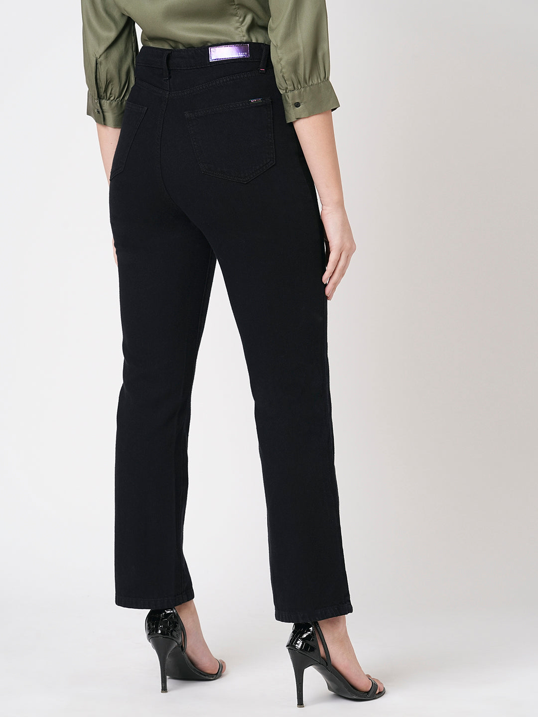 Women Black Relax Straight Jeans