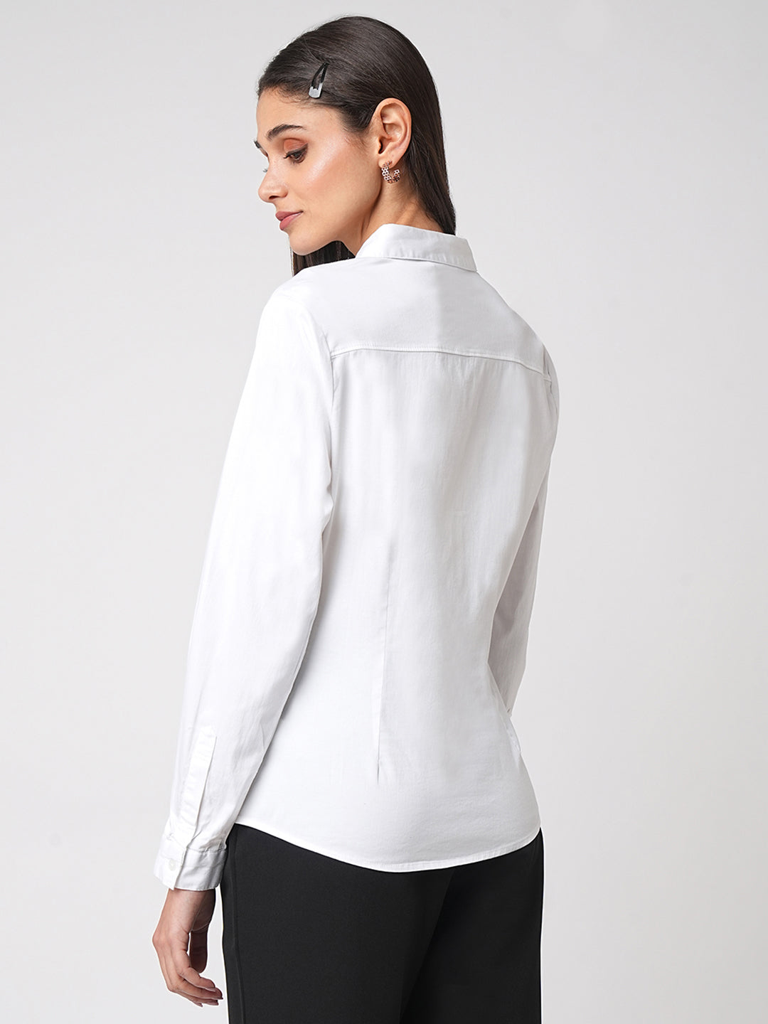 Women Solid White Shirt