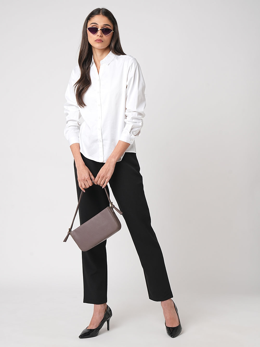 Women Solid White Shirt