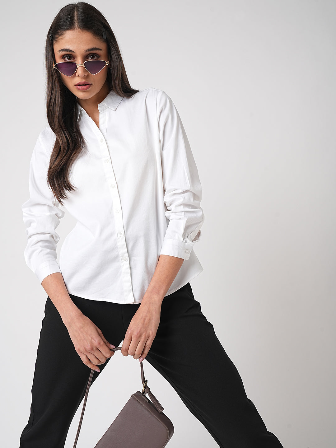 Women Solid White Shirt