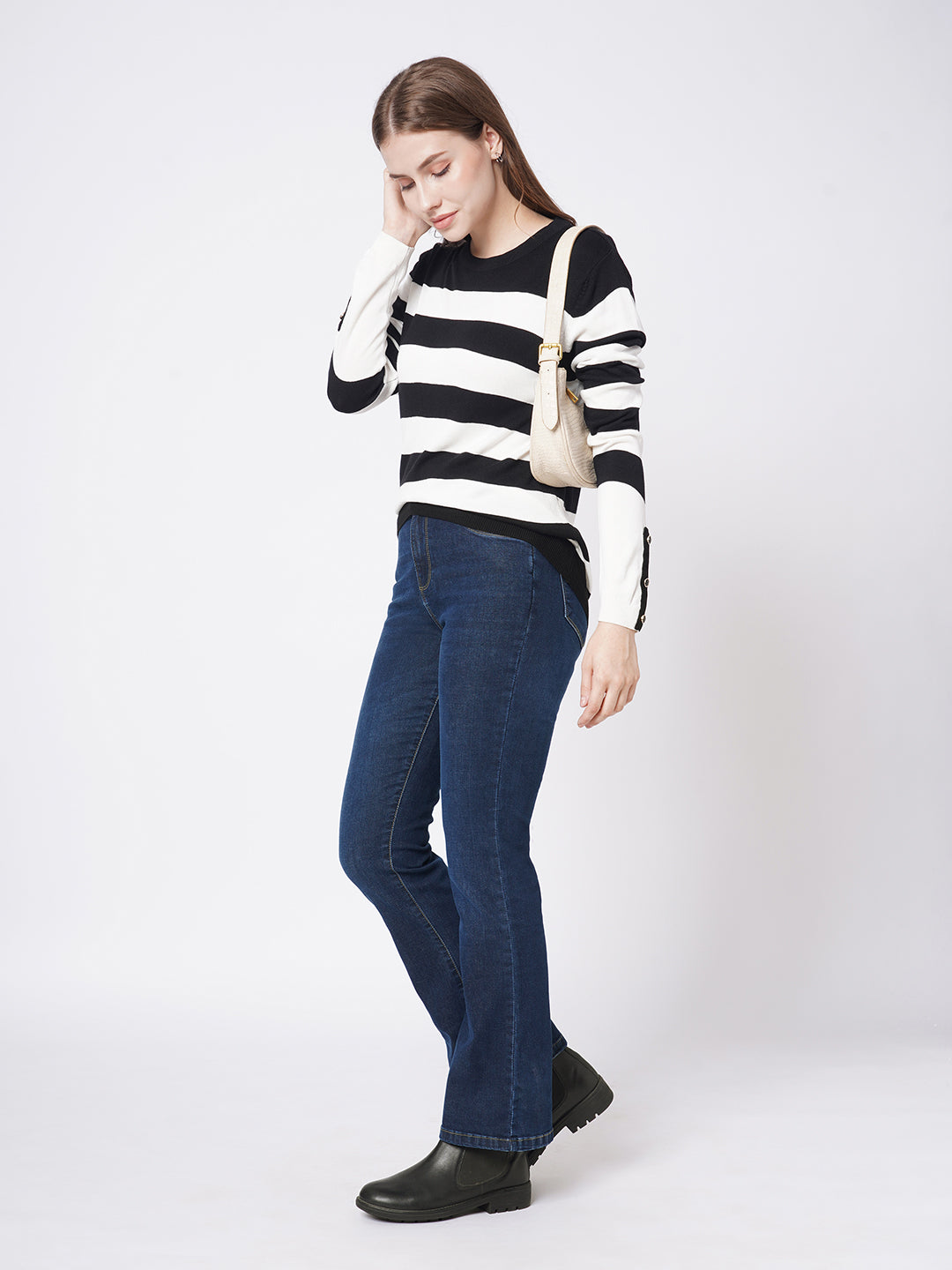 Women Blue Mini Flare Jeans