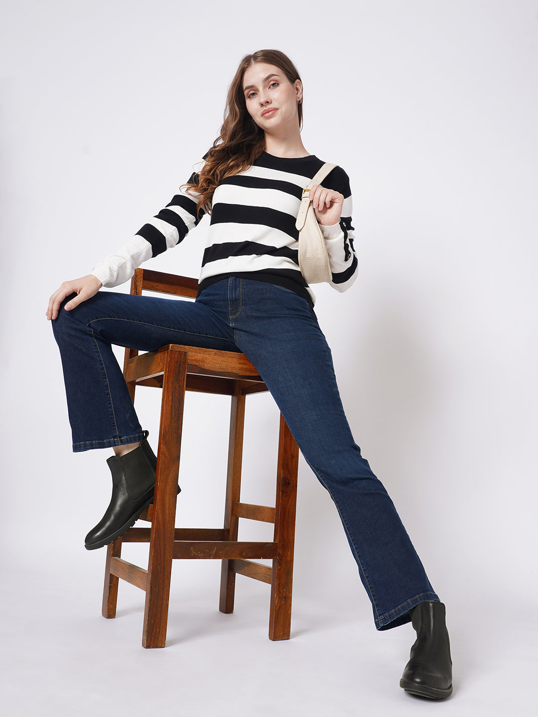 Women Blue Mini Flare Jeans