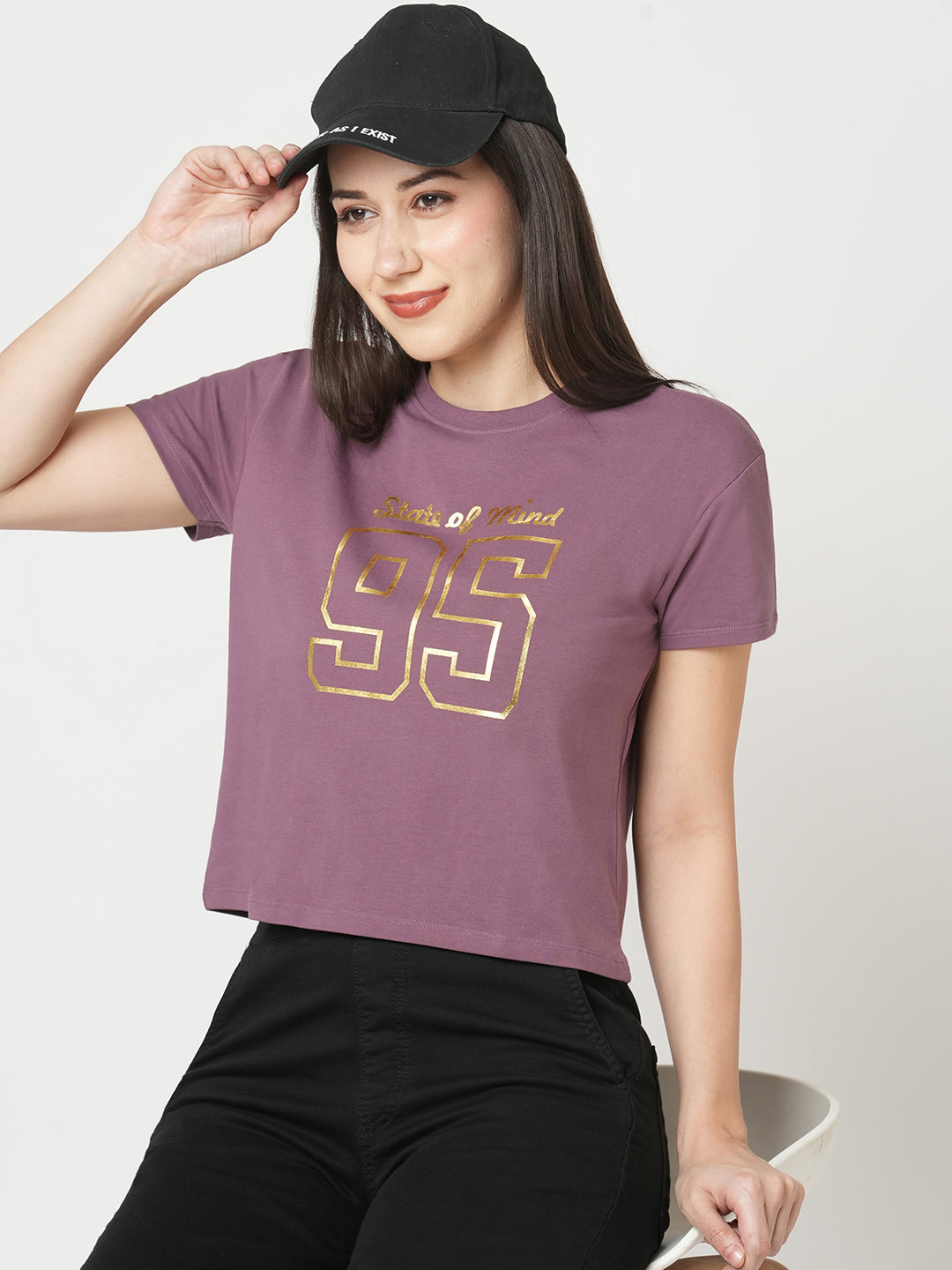 Women Mauve Graphic Tees
