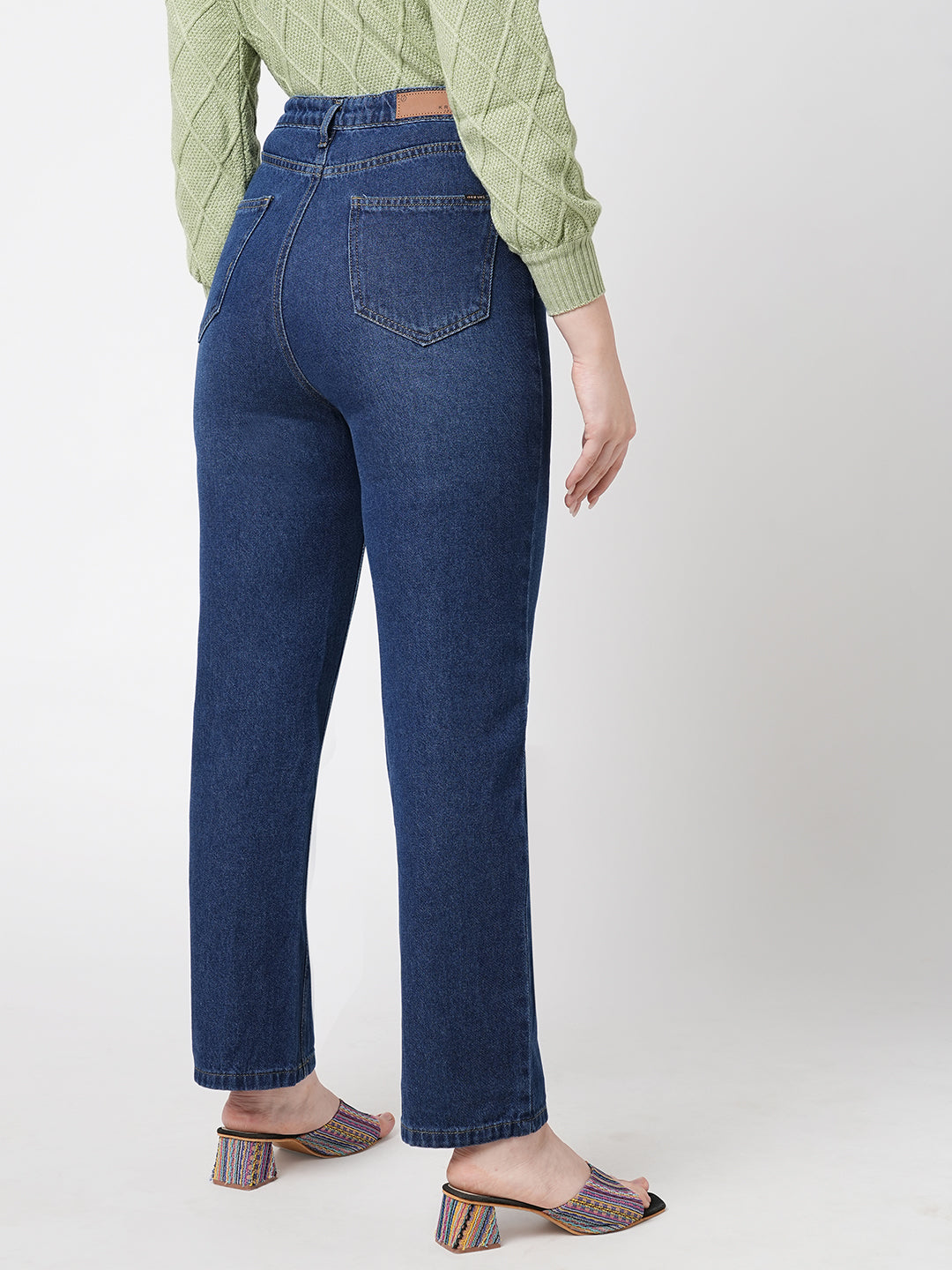 Women Blue High-Rise Loose Straight Fit Jeans